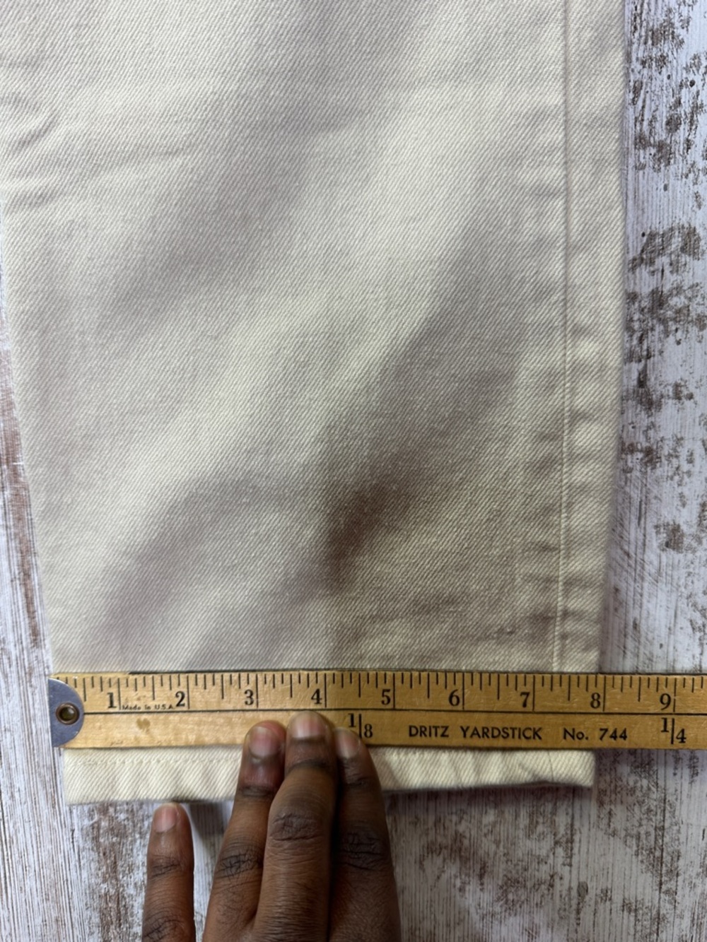 Reformation High-Rise Straight Jeans in Beige Off White - Picture 14 of 14